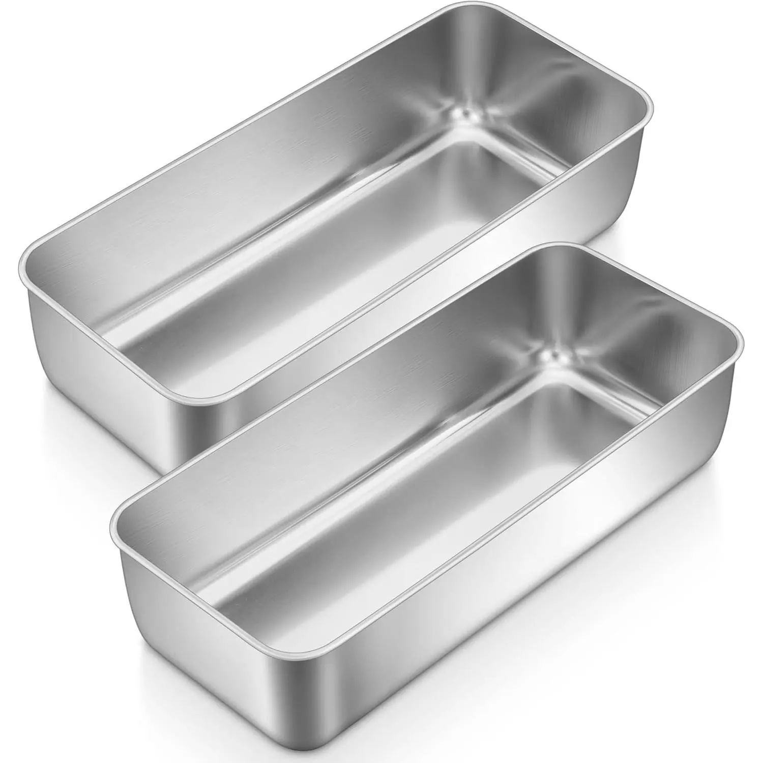 Loaf Pans for Baking Bread, 12 x 5 Inch Large Stainless Steel Bread Loaf Pan Tins for Homemade Meatloaf Cake Brownies,  & Sturdy, Oven & Dishwasher Safe, 2 count