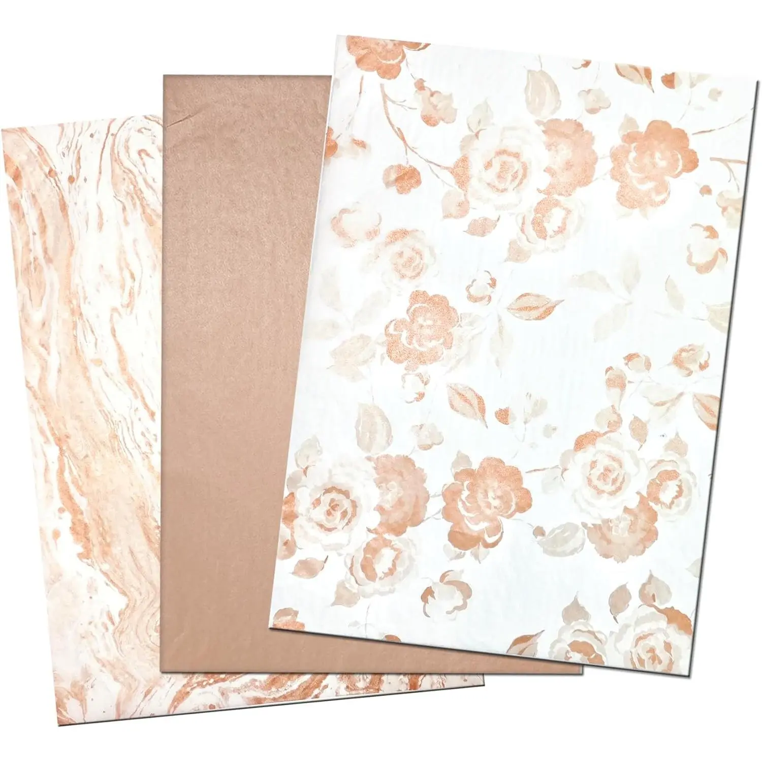 30 Sheets Rose  Tissue Paper for  Bags, Romantic Metallic Rose Marble  Wrapping Tissue Paper Bulk for Birthday Party, Weddings,  Shower, Hoildays, Art Crafts,19.7x13.8inch