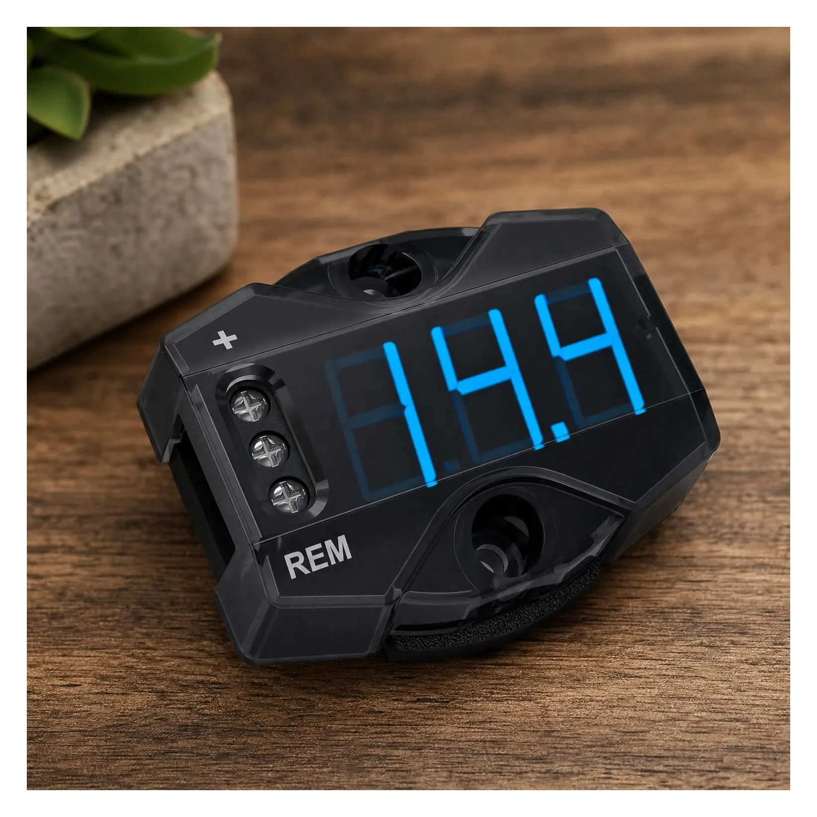 MiniVT Digital Display Mini Voltmeter High Accuracy Blue LED 7V~30V Automotive Car Motorcycle Battery Voltage Panel Meter Easy Connection Remote Power for Car Audio SystemsGift
