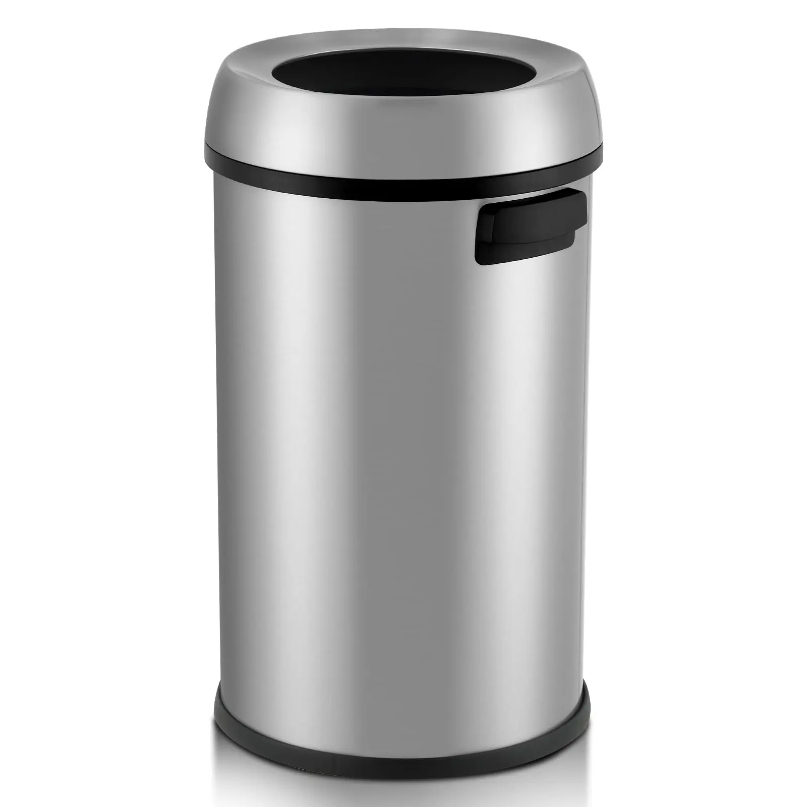 GARVEE65L/17 Gal Open Top Trash Can - Commercial Grade Heavy Duty Brushed Stainless Steel Waste Bin for Outdoor Kitchen, Home, and Family Use