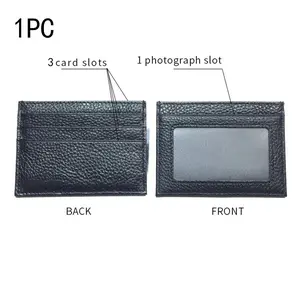 Ultra Thin Genuine Leather Wallet, Small Credit Cardholder Case, Mini ID Holder for Men & Women, All Seasons Use