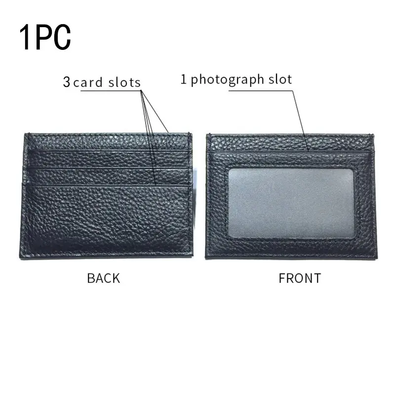 Ultra Thin Genuine Leather Wallet, Small Credit Cardholder Case, Mini ID Holder for Men & Women, All Seasons Use
