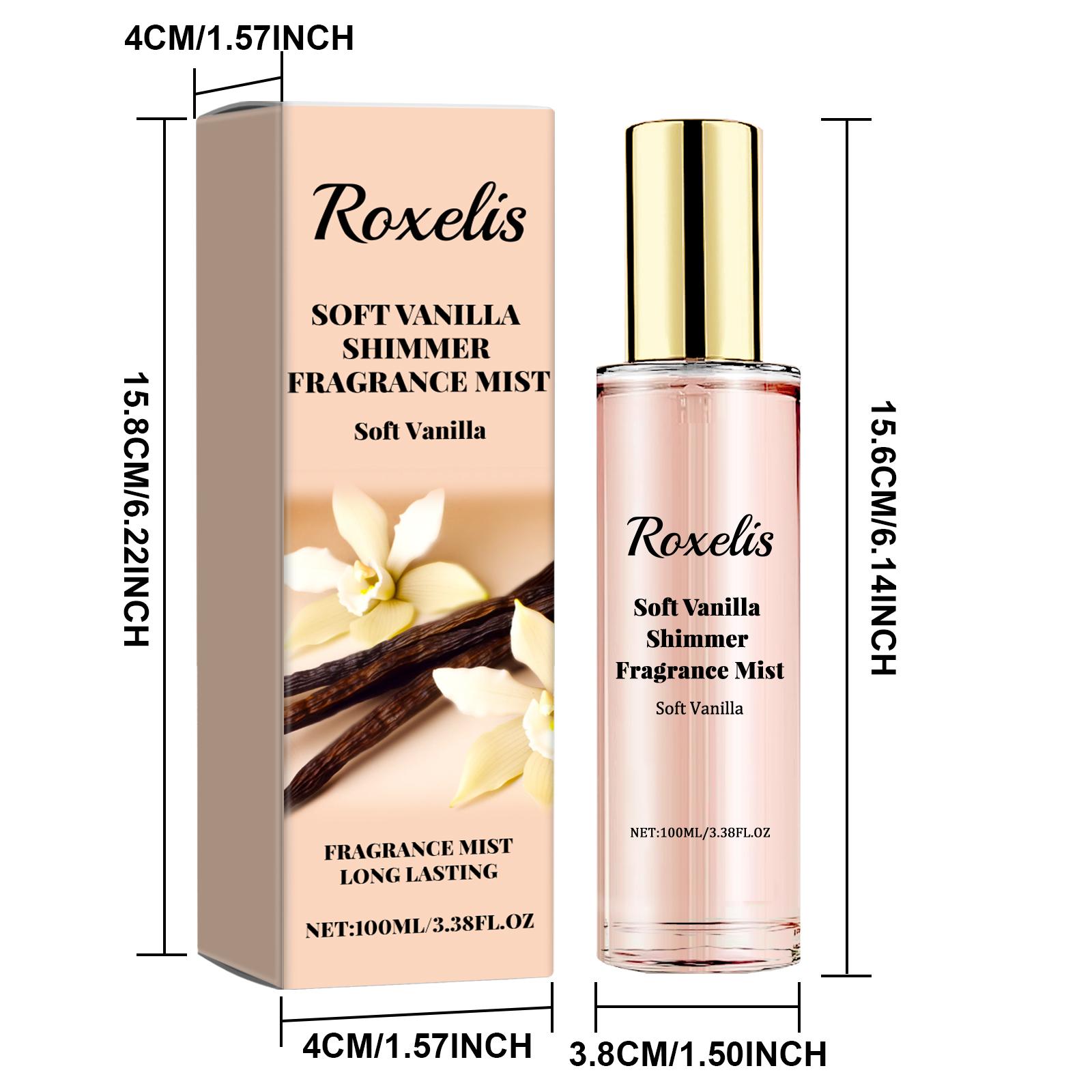 Roxelis Soft Vanilla Shimmer Fragrance Mist, Lasting Fragrance Fresh And Natural Couples Date With Fragrance To Bring Atmosphere Encounter perfume