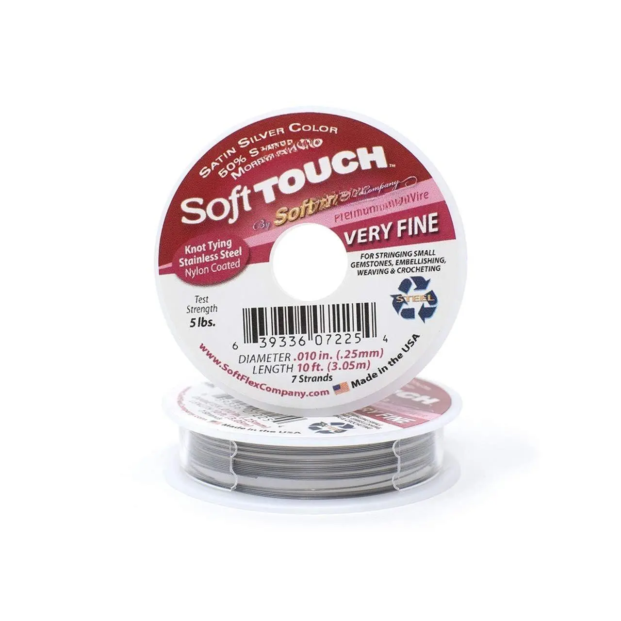 Kink-Resistant Beading  Wire, 0.10 in, 10 ft | Kink-resistant  wire, For bead stringing, bracelets + necklaces, -making and craft projects, thin beading wire