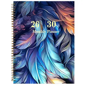 2026-2030 Monthly Planner/Calendar - January 2026 to December 2030, 5-Year Monthly Planner Book, Blue Feather Themed Cover Design Journal, Yearly Calendar Planning, Monthly Tabs, 60-Month Calendar, 5.5" x 8.3", Thick Paper, Elastic Cover, Durable Double-W