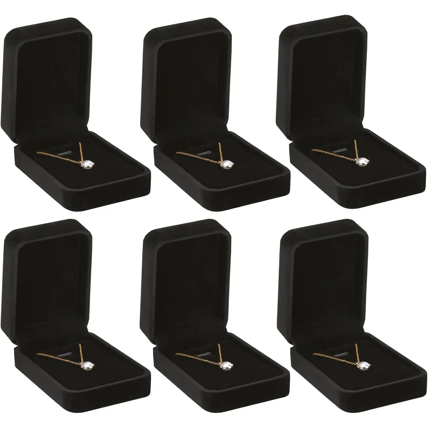 6 count    Boxes for Necklace Pendant Bracelet Ring Earring,  Storage Display Case for Christmas Wedding Engagement Birthday Anniversary (Pendant Box STYLE-6PCS)