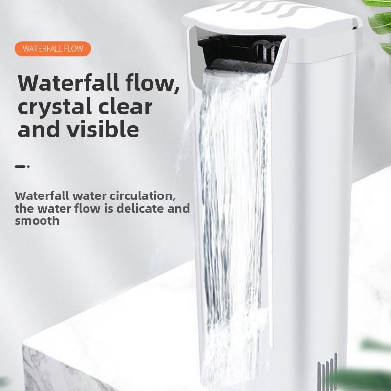 Low Water Level Filter for Turtle Tanks Alligator Turtle Tanks Small Fish Tanks Compact Silent Submersible Waterfall Style Filter