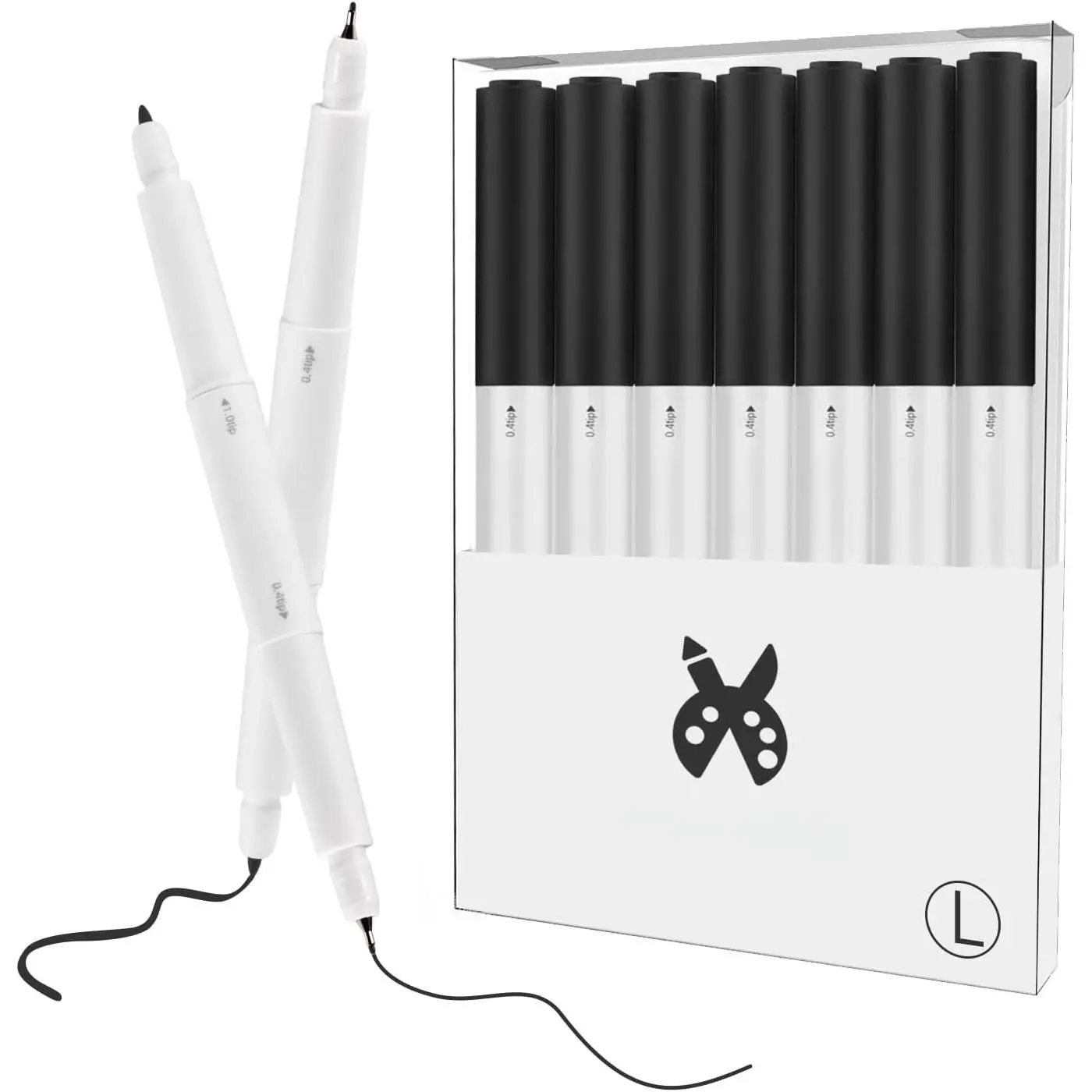 Black Pens for Cricut Maker 3/Maker/Explore 3/Air 2,  Tips 7 count Black Markers Pens Set Waterbased Ink  Fine Point Pen (0.4 Tip & 1.0 Tip)