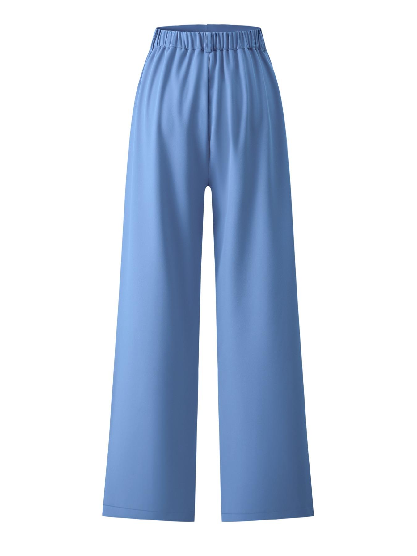 Women's Solid Color Button Fly Pants, Casual Comfy Trousers for Daily Wear, Ladies Bottoms for All Seasons, Baggy Pants, Casual Work Pants, Casual Chic Trousers, Casual Fashion Trousers