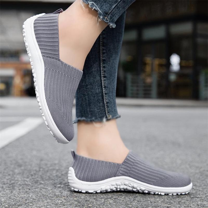 Women's Slip-On Barefoot Flats Casual Fashion Comfortable Shoes Lightweight Breathable Knitted Material Zero Drop Anti-slip Sole Minimalist Walking