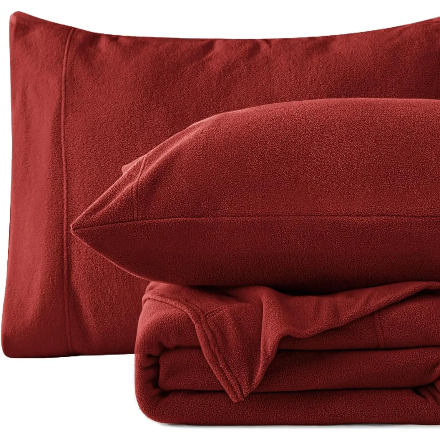 Fleece  Sheet Set - 4 count Dark Grey Winter Soft Plush  Fleece Bed Sheets Set with 16" Deep Pocket,Cozy Warmth for Cold (1 Flat Sheet,1 Fitted Sheet,2 Pillow Cases)