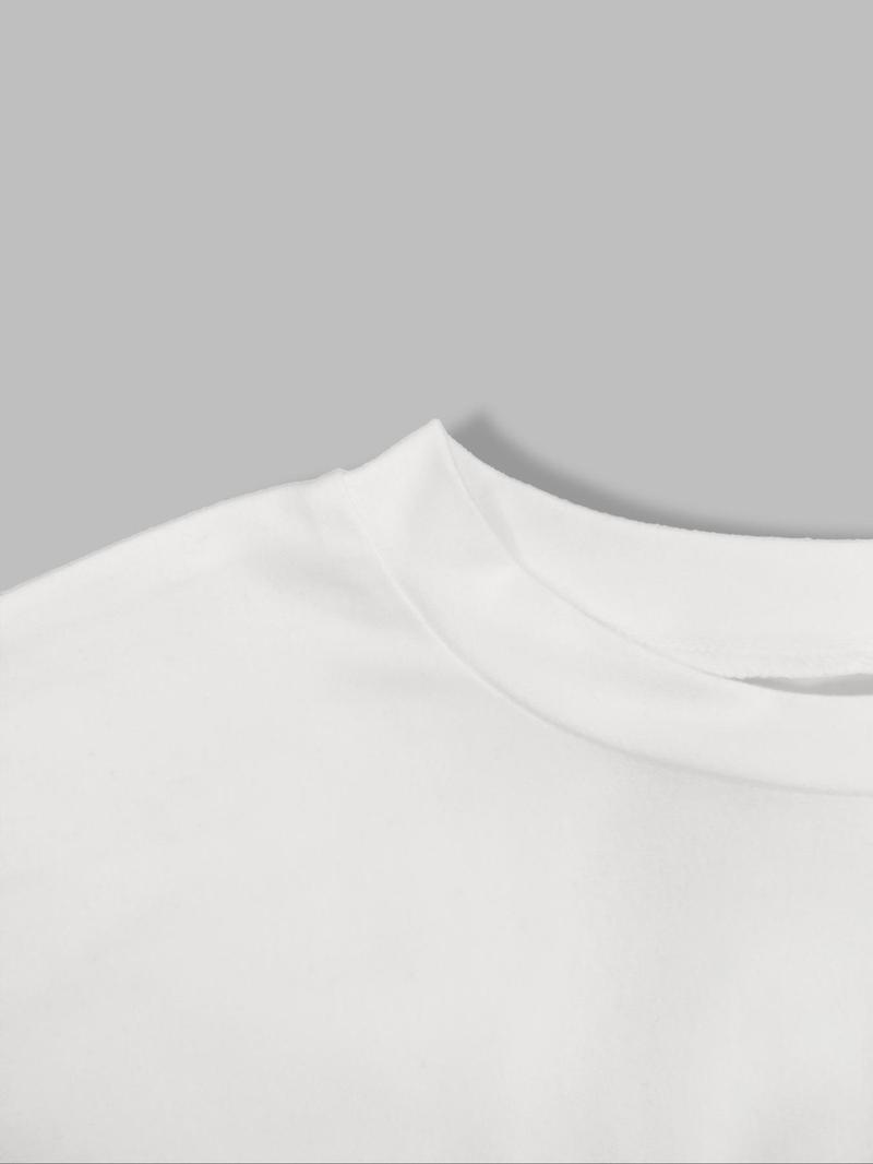 Women's Plain Batwing Sleeve Tee, Casual Fashion Minimalist  Short Sleeve T-shirt for Daily Wear, Ladies Clothes for All Seasons, Top