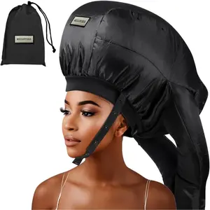 Upgraded Dual-Tubes Hooded Hair Dryer Bonnet, Hands Free Even Heat Blow Drying Cap, Portable Universal Diffuser Attachment for Thick Curly Hair Deep Conditioning at Home, Size L