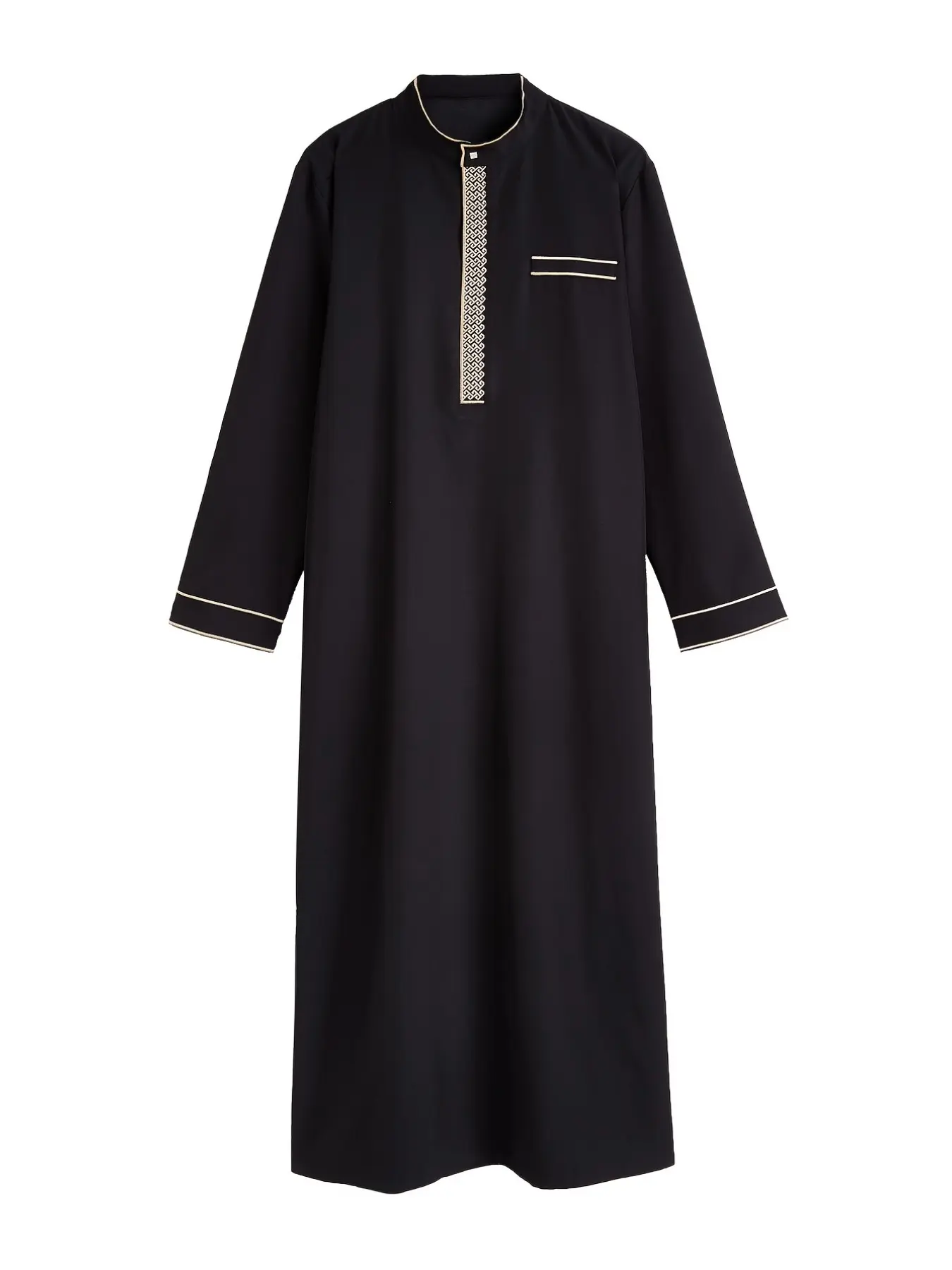 Men's Traditional Long Robe, Smooth Fabric, Middle Eastern Style, Arabic Thobe, Loose Fit, Long Sleeve, Comfortable and Stylish, Perfect for Daily Wear