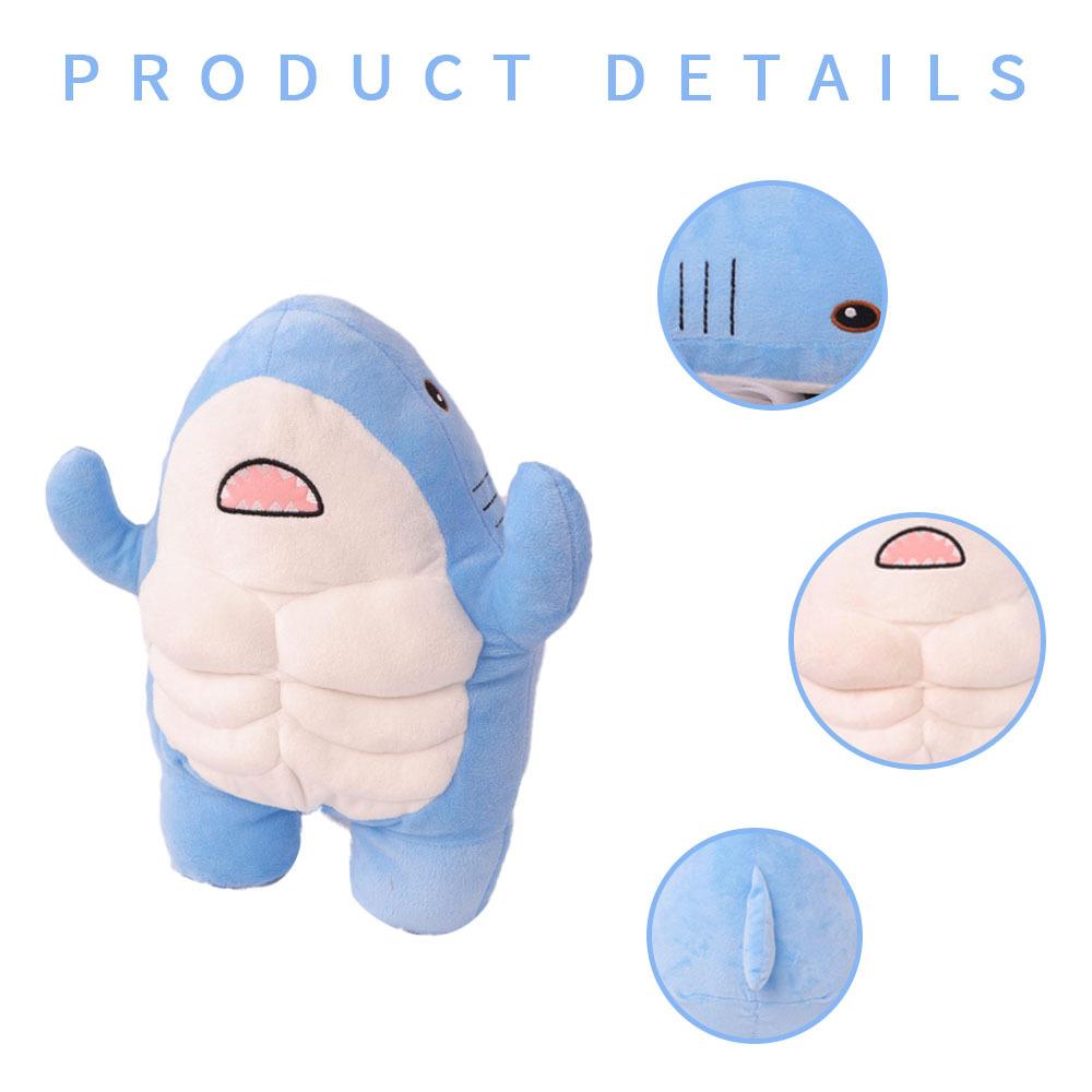2026 New Muscle Shark Plush Toy |     Unique and trendy decorative style |     Soft plush material (durable texture) sleeping companion doll + desktop decoration + fitness-themed gift weighted rare stuffed animals Cartoon Gorilla Backpack Whale Kawaii