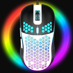 60% Gaming Keyboard and Mouse Combo, Ultra-Compact 61-Key RGB Backlit Mini Keyboard, Lightweight 7200 DPI Honeycomb Optical Mouse, RGB Wired Gaming Set for PC PS5 Xbox Gamer(White-Black)