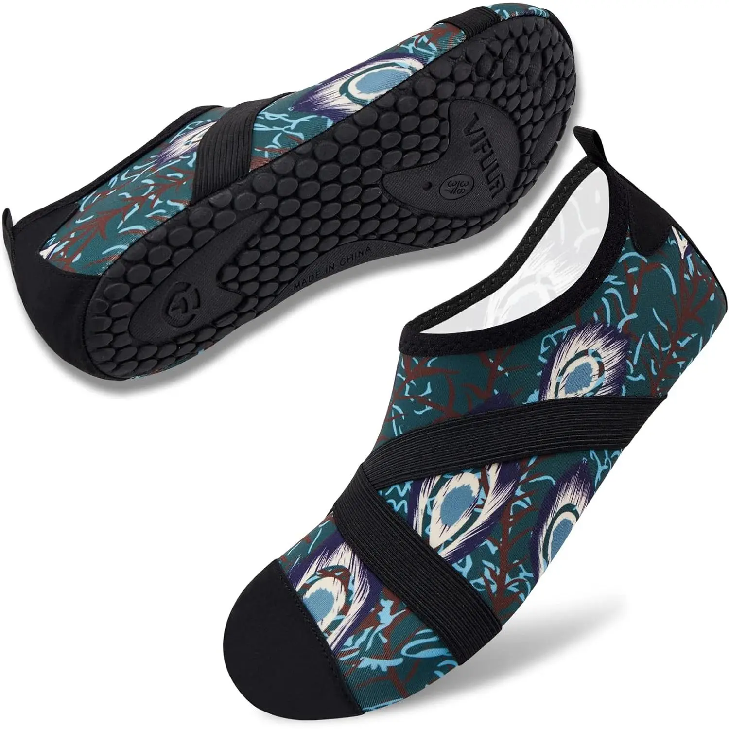 Unisex Light and Quick Dry Water Shoes with Stretch Fabric, Rubber Sole, Easy to Put On and Take Off Barefoot Aqua Socks for Beach Sports, Yoga, Shock-Absorbing Insoles, Wear-Resistant, Shock Pad, Unisex Names, Barefoot Waterproof Men's Water Shoes, Breat