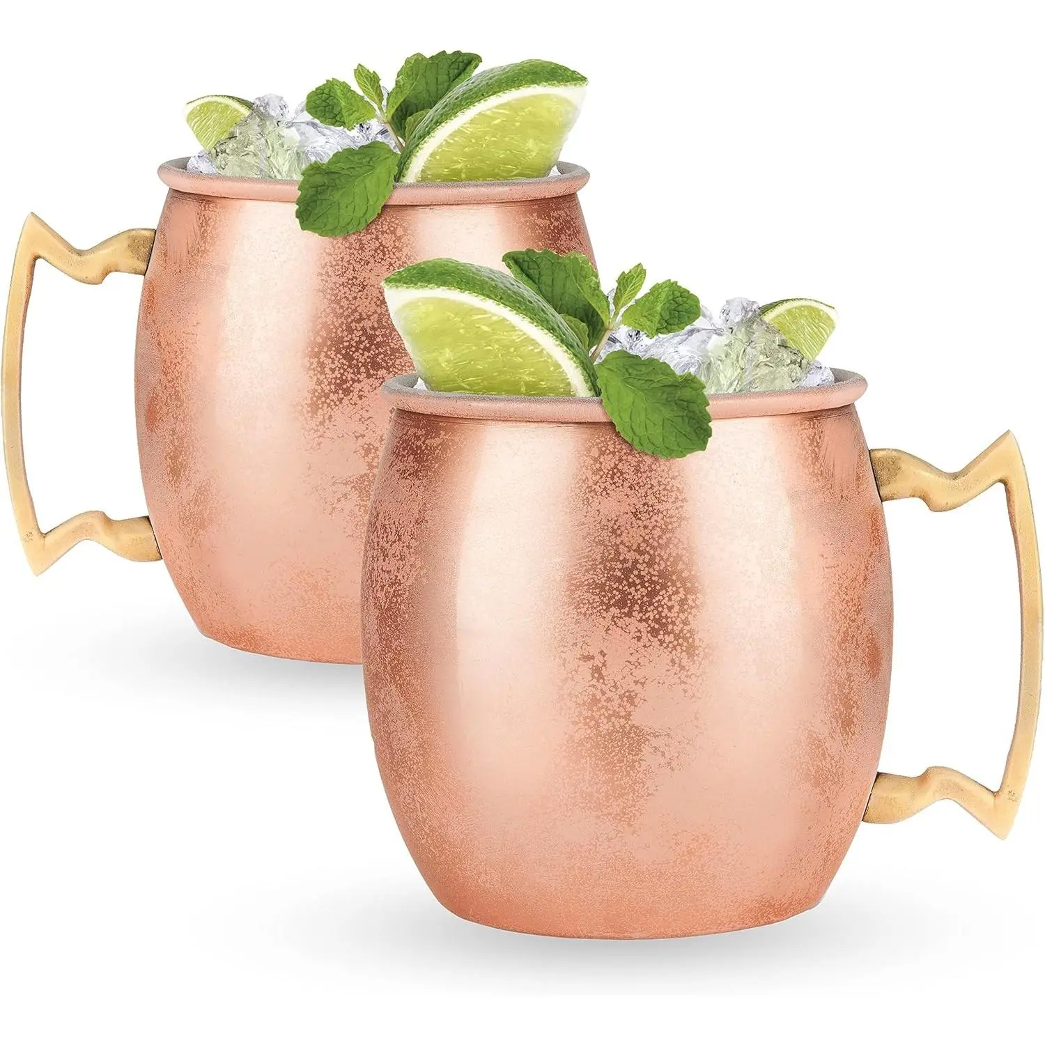 Moscow Mule Mug Stainless Steel Copper Cups for Moscow Mules Copper Bar Cart Accessories 16 oz Set of 2