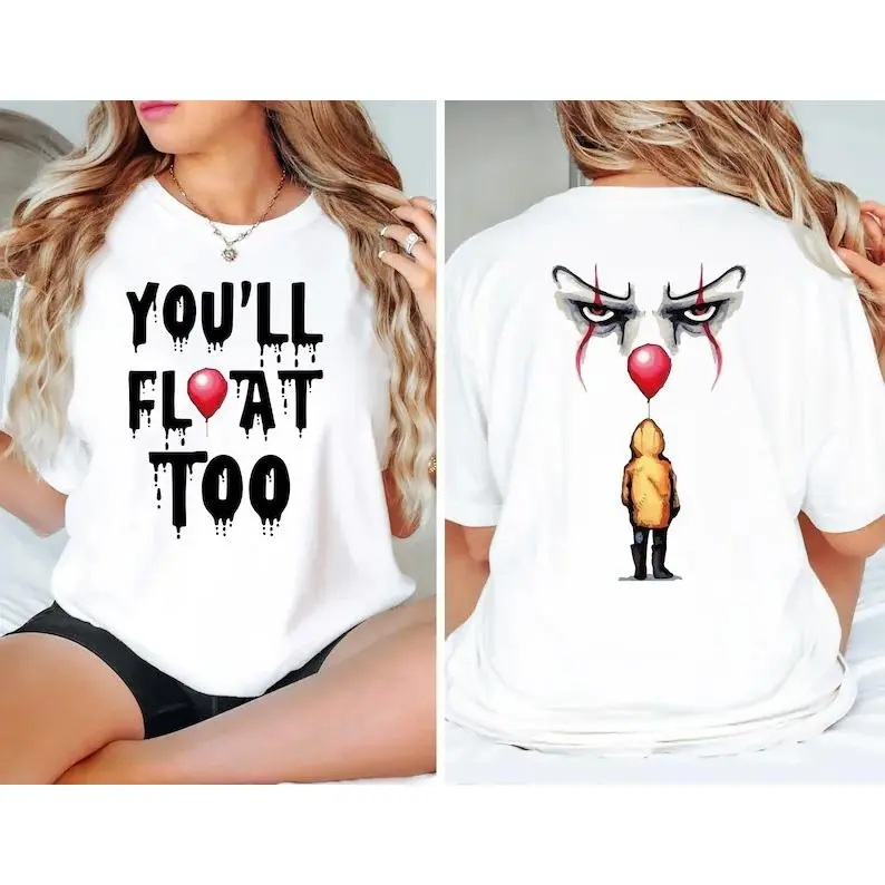 You'll Float Too Halloween Sweatshirt: Scary Clown, Horror Movie Sweater