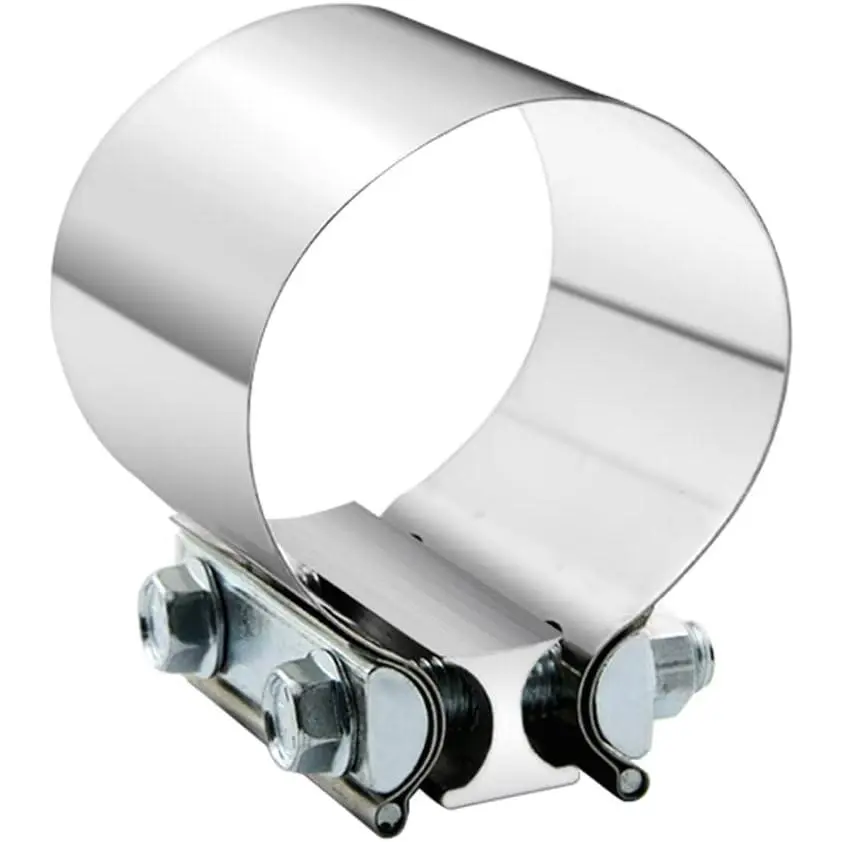 4.0 Inch Exhaust Clamp Butt Joint Band Coupler - Stainless Steel Sleeve for Exhaust Pipes Mufflers Catalytic Converters, 1 Pack