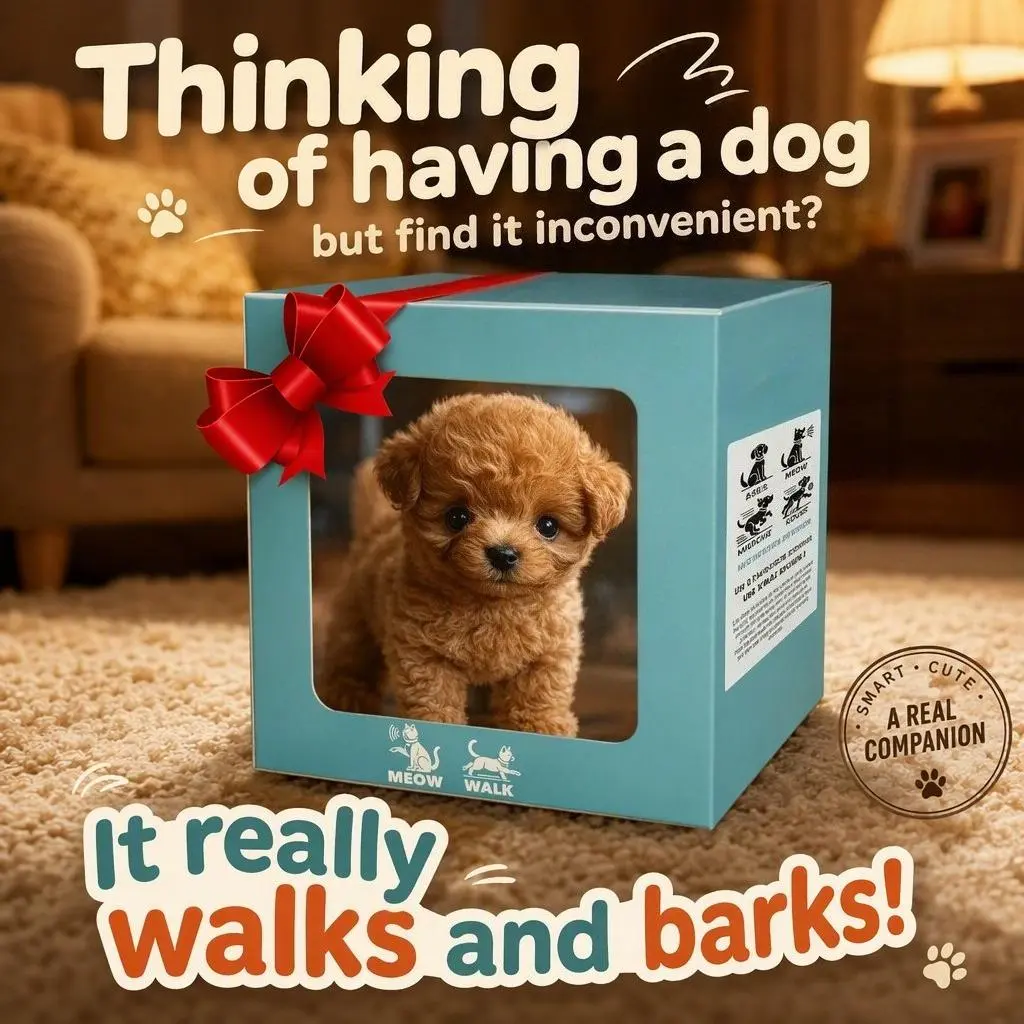 Realistic Interactive Robotic Plush Puppy, Indoor Recreation Toy, Walking Barking Wagging‑Tail Electronic Pet Toy, Family Leisure Play Item, Holiday Present for Indoor Entertainment