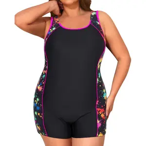 Daci Plus Size One Piece Swimsuit Women Athletic Boyleg Bathing Suit Full Coverage Swimwear DealsForYouDays