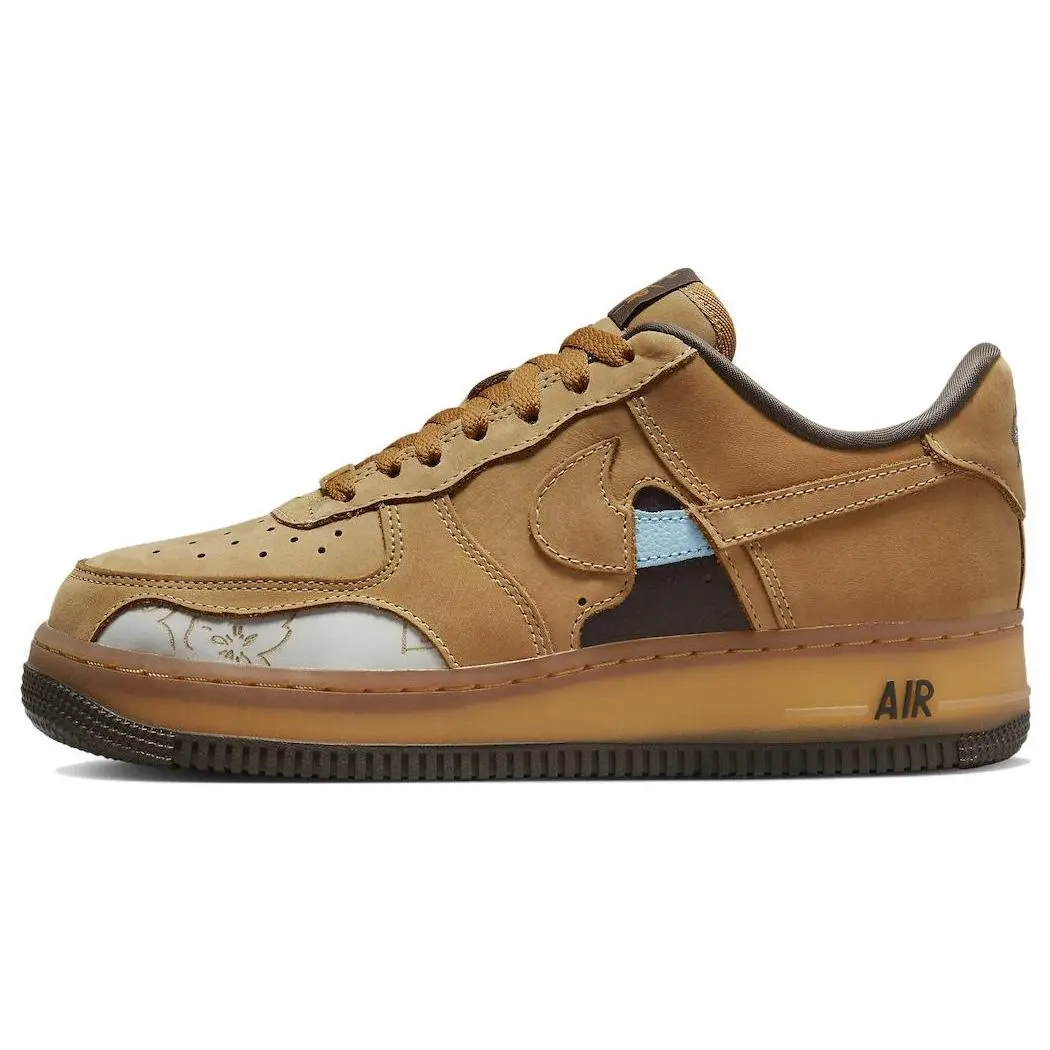 Nike Air Force 1 Wheat Mocha Low-Top Casual Sneakers for Women Verifiable, with credentials and supporting global authentication