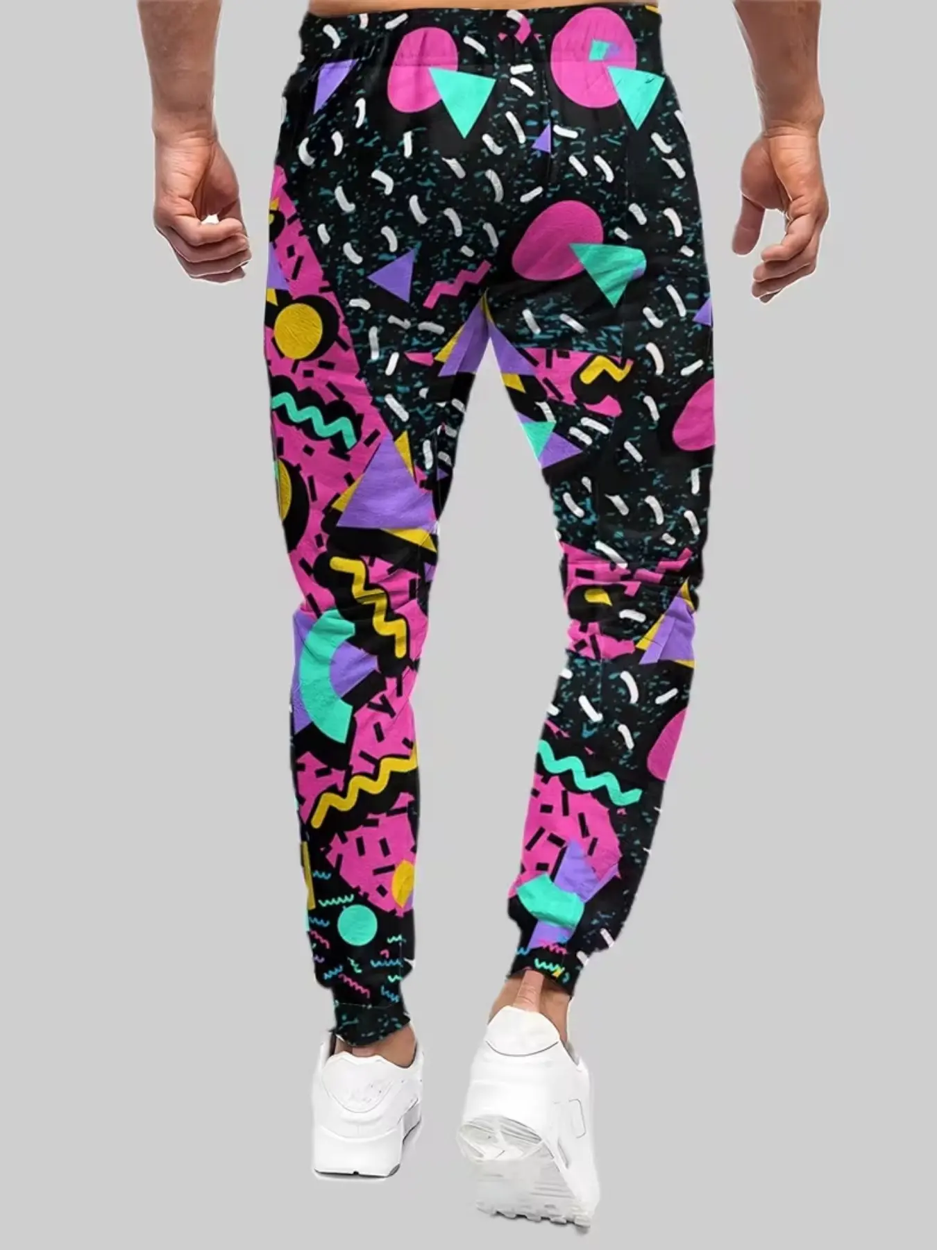 Men's Casual Fitted Pants with All over Print, Trendy Unlined Clothing for All Seasons, Comfortable and Stylish Men's Wear