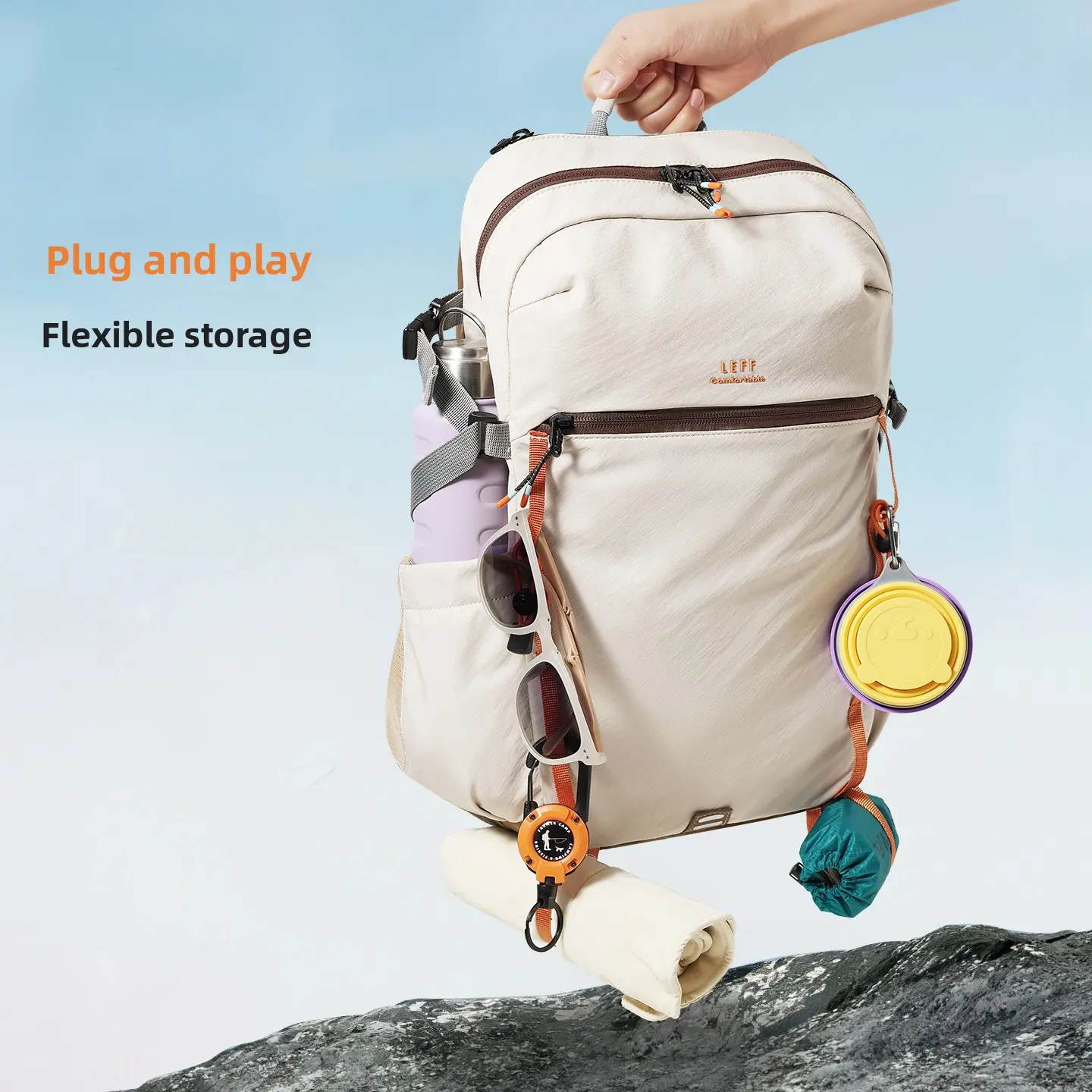 LEFF's new large-capacity lightweight backpack is suitable for outdoor travel, hiking, and mountaineering, and is unisex