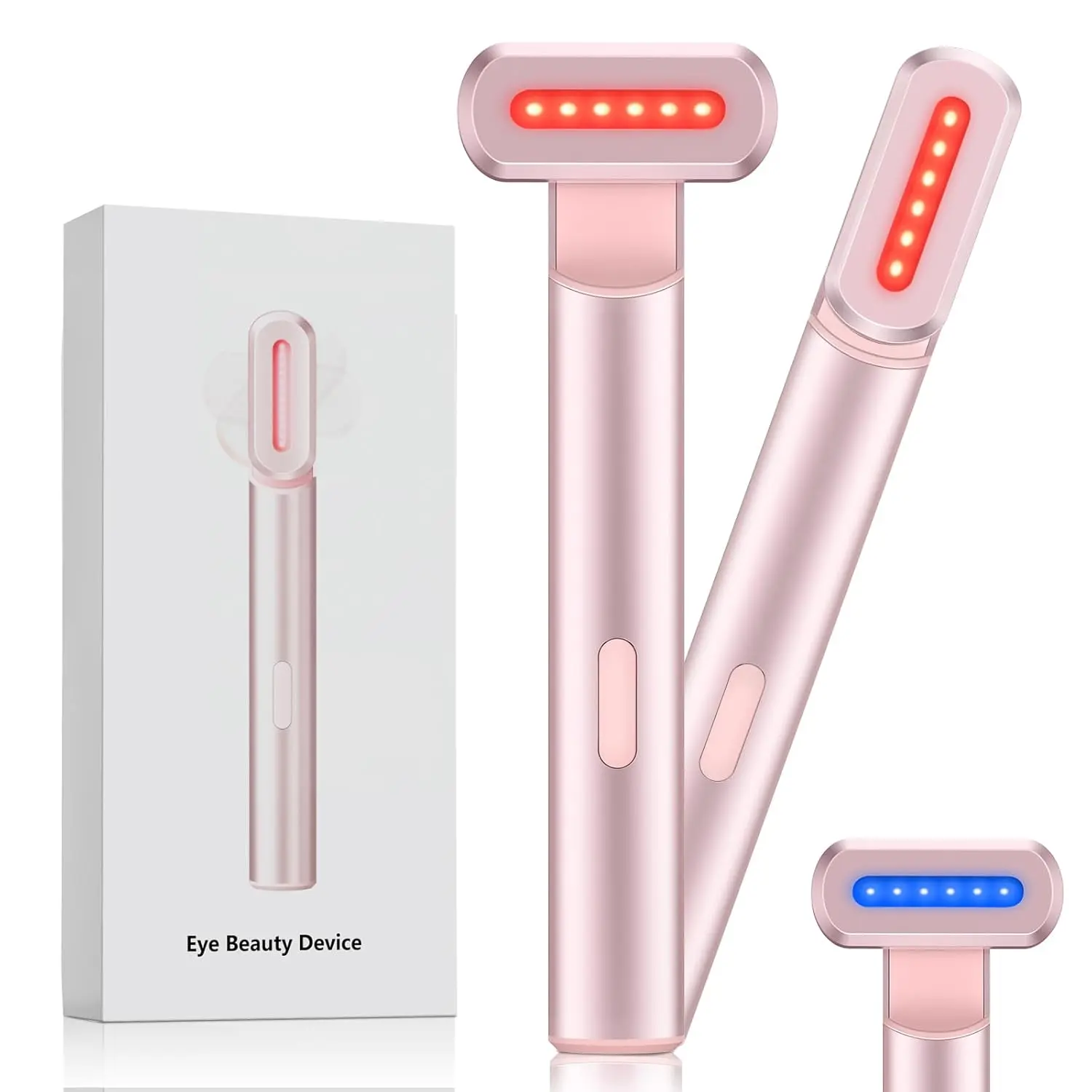 Handheld 4-in-1 Red Light Therapy Wand (Charcoal) - FDA-Cleared for Facial Wrinkles, with 7 Colors LED Light, Galvanic Current, Warmth, Massage for Firmer Glowing Skin, Ideal Gym Gift for Face & Neck, Compact