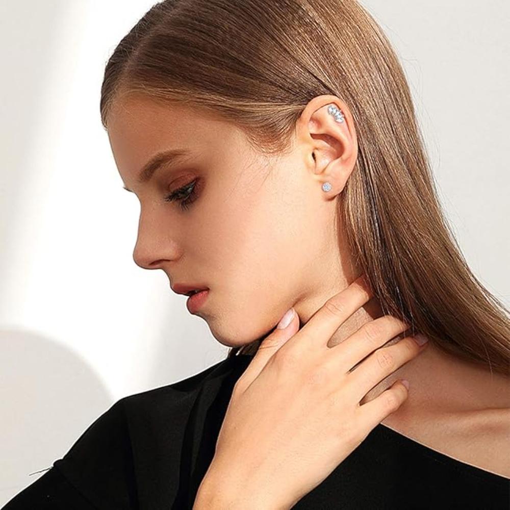 12 Pairs of Simple Anti-Allergic Earrings, Threaded Earrings, Surgical 316L Stainless Steel Perforated Stud Earrings Set, Suitable for Daily Wear