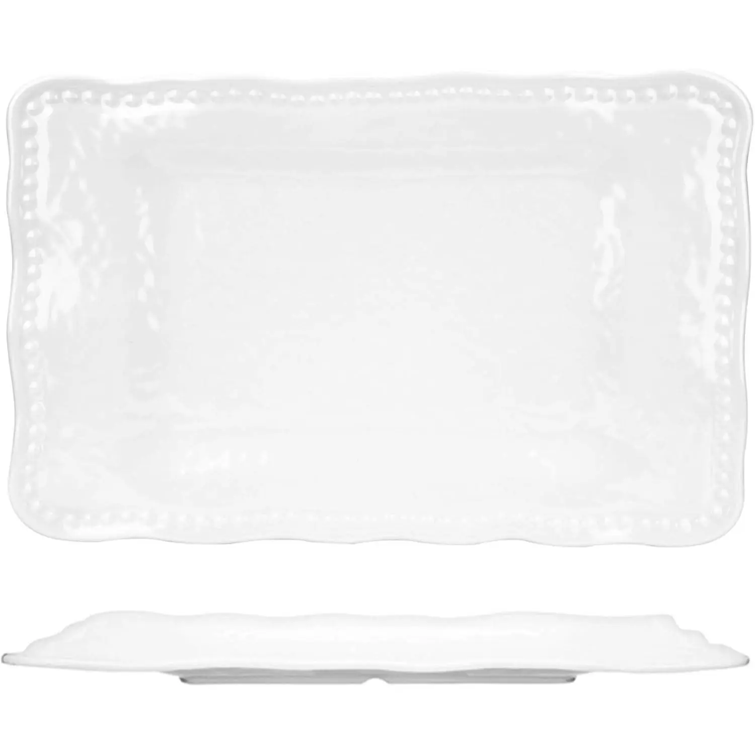 Melamine Trays, 17-inch Serving Trays and Platters, Set of 2 White
