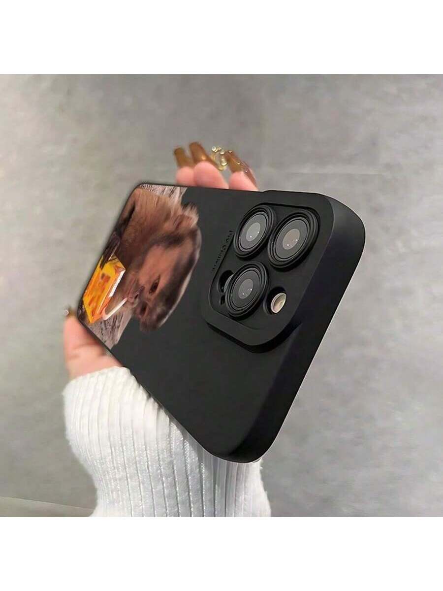 Monkeys Drinking Beverages Creative Pattern Protective Case Suitable For Apple, Suitable For IPhone17/IPhone17 Air/IPhone17 Pro/IPhone17 Pro Max/16 Pro Max/15 Pro Max/14 Pro Max/13 Pro Max/12 Pro Max.New All-Inclusive Silicone Phone Case For Couples