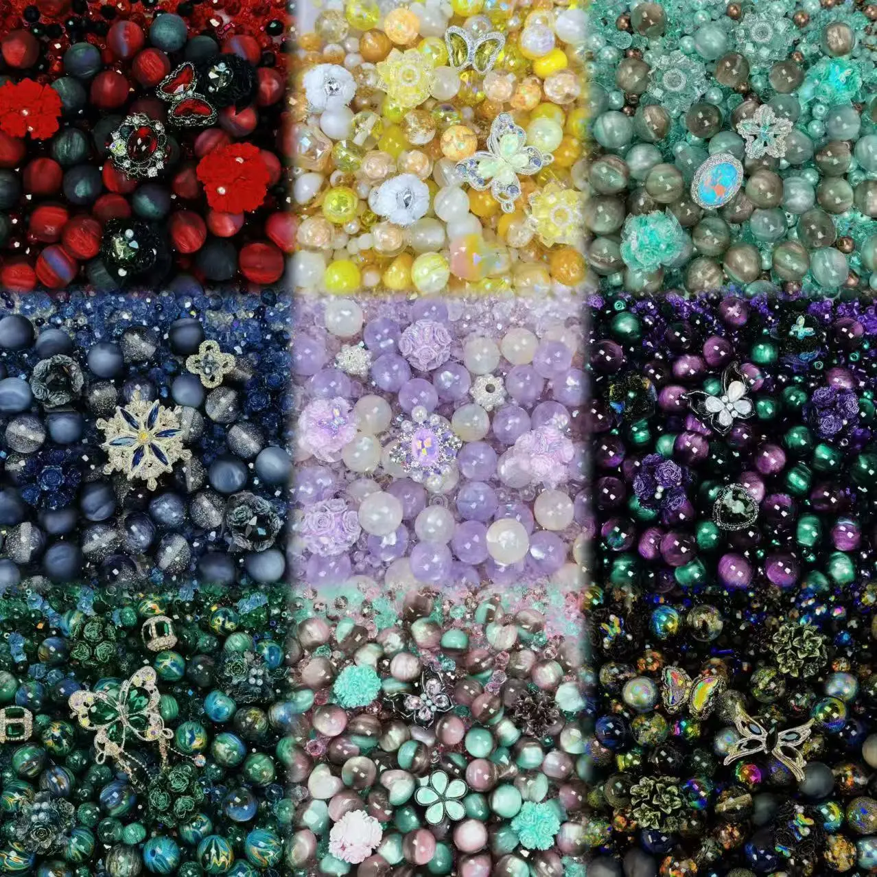 Vesta--A14--Limited Mix Styles Crystal Phone-chain Beads
