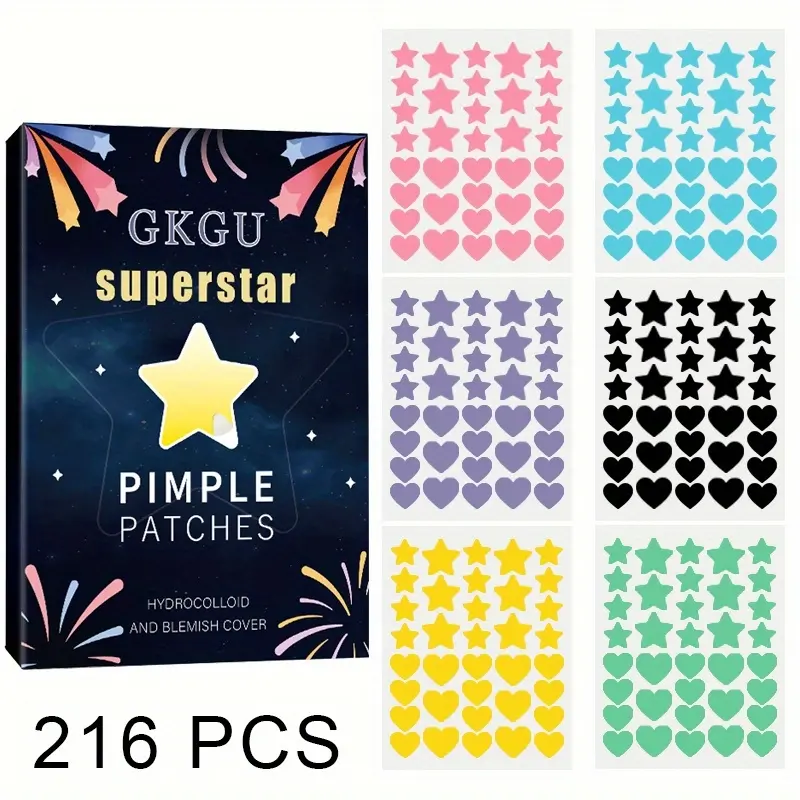 216/864Count Patch, Covers Pimple And Blemishes, Star Hydrocolloid Pimple Patch for Covering Zits And Blemishes, Spot Stickers for Face And Light Beige