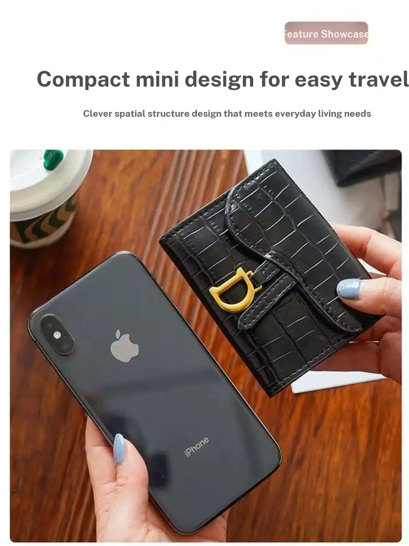 Elegant Crocodile Pattern Wallet, D-Shape Buckle Coin Purse, Multi-Compartment Card Holder, Waterproof PU Material, Casual Style, Card Slots Wallet, Card Slots Pocket