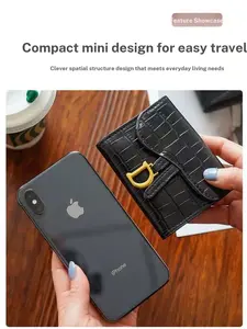 Elegant Crocodile Pattern Wallet, D-Shape Buckle Coin Purse, Multi-Compartment Card Holder, Waterproof PU Material, Casual Style, Card Slots Wallet