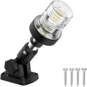 6 Inches Anchor Light Stern Light for Boats, White Boat Navigation Lights LED Waterproof IP67, Rear LED Marine Running Lights for Pontoon, Jon Boat, Fishing Boats