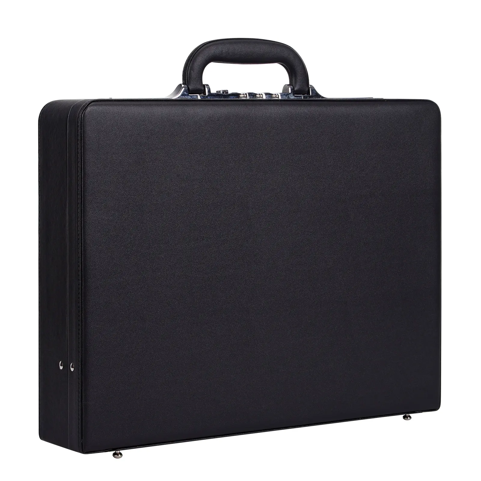 Faux PU Leather Briefcase with Integrated Lock, Laptop Bag Business Travel, Professional Work Tote Fits 15.6" Computer, Office Commute & Meeting Carryall