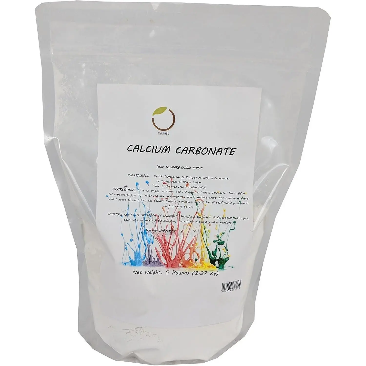 Calcium Carbonate -  Antacid Limestone Rock Dust Very Fine  for, , Chalk  Texture Additive, and Other DIY Projects (5 Pounds)