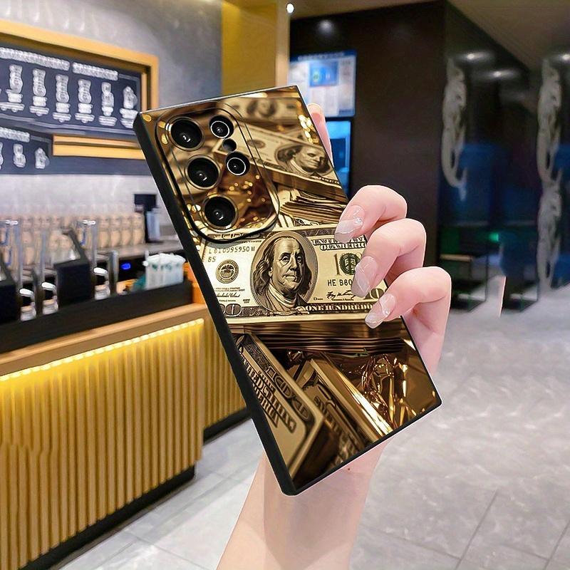 Single black retro banknote design phone case, anti-drop, for iPhone16promax, SE4/16E, 16 15Pro 14PLUS 13 12Pro 11 Pro Max X XSMAX Samsung Galaxy S22 S23, S24, S23ULTRA. S25 Samsung S25EDGE This charming black phone case is a fun cartoon-themed gift.
