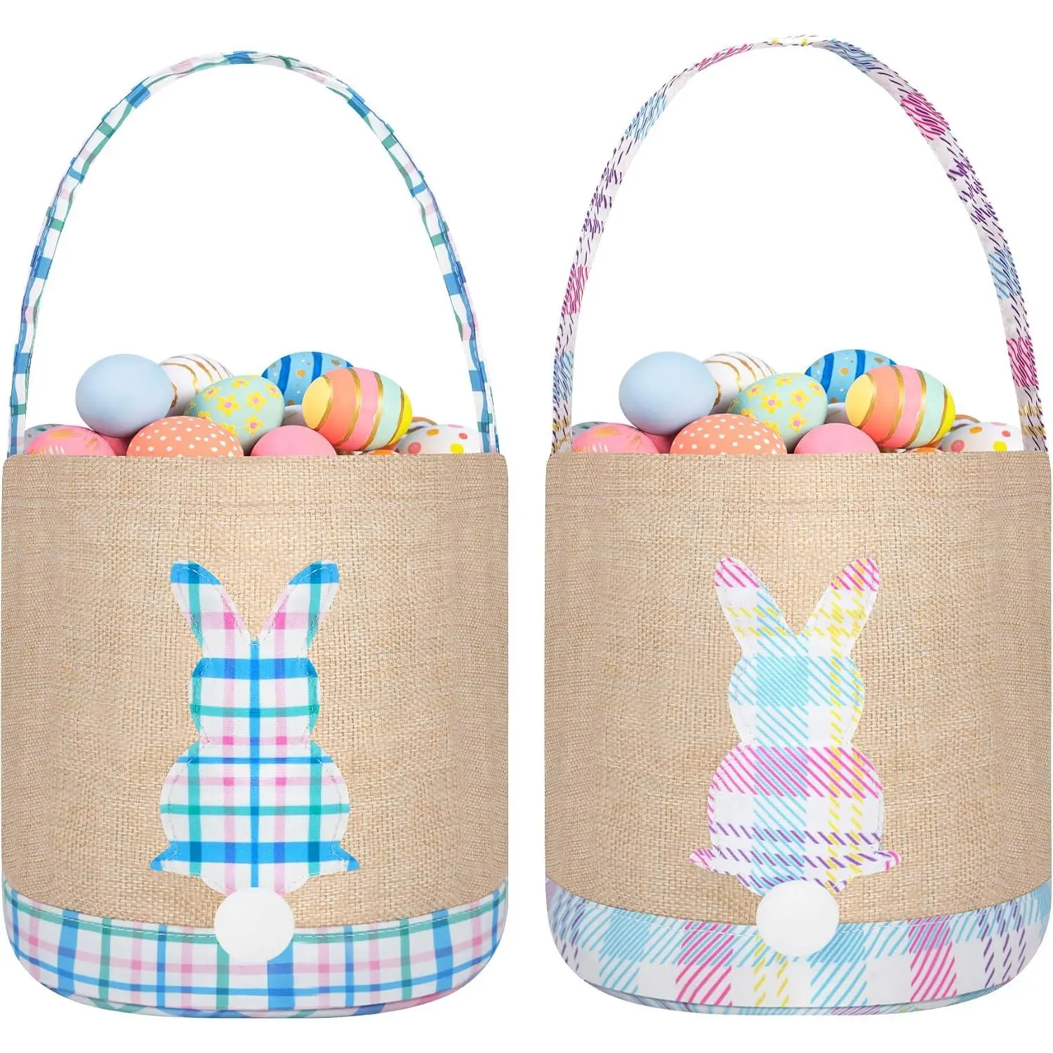 Easter Bunny Basket Canvas Easter Egg  Decorations Storage  Grocery Candy Bag Gifts