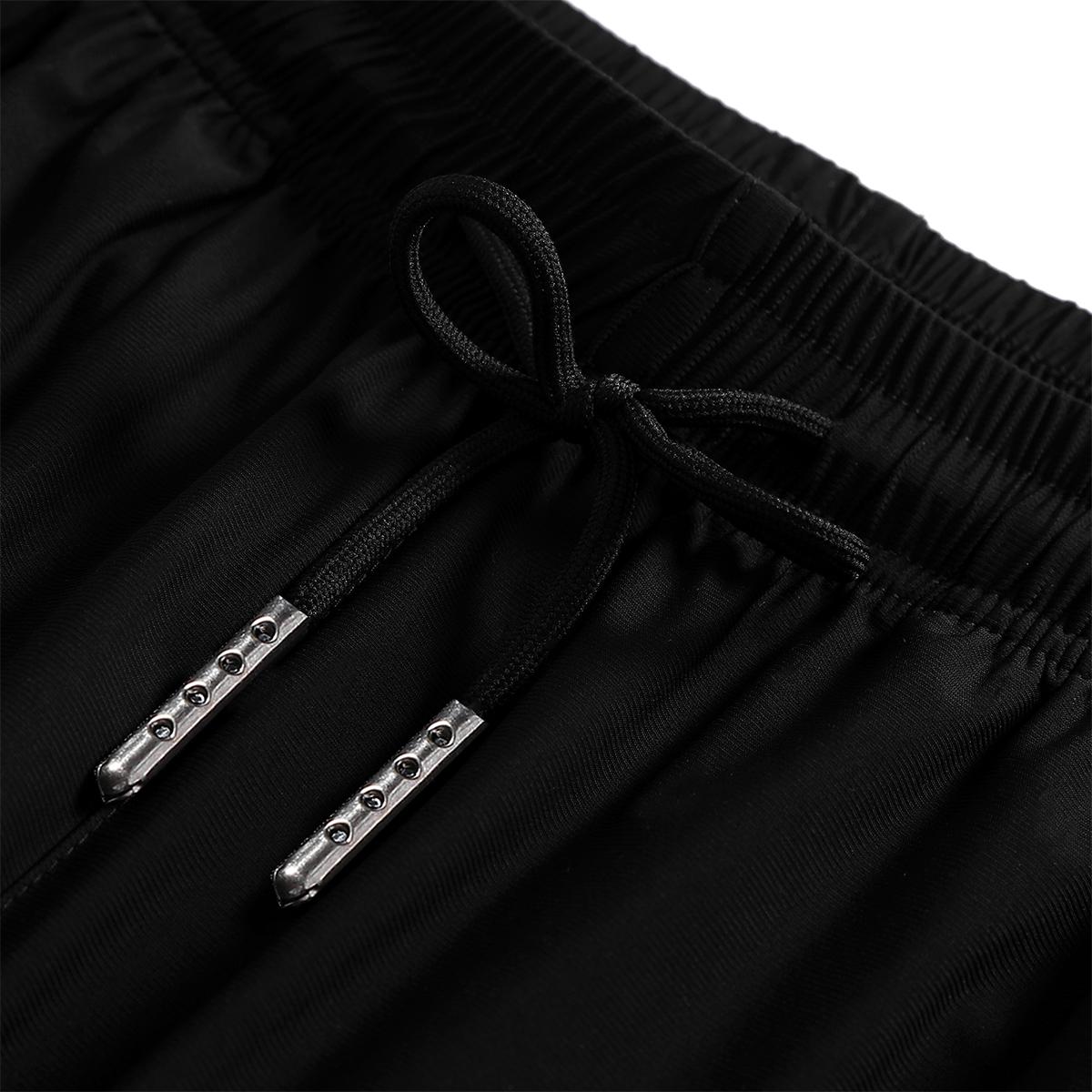 Men's summer quick-dry stretch ice silk long pants, lightweight and breathable sports ice silk long pants, with zipper printed pockets, elastic waistband with drawstring casual pants, suitable for gym workouts, fitness, and hiking