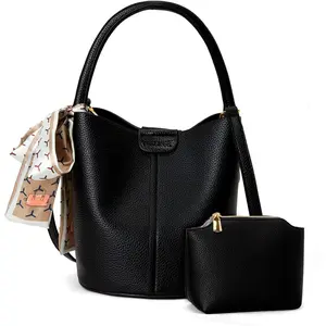 Mini Bucket Bags  Women, Vegan Leather Small Crossbody Purse with Removable Straps Trendy Top Handle Shoulder Straps