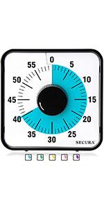 60-Minute Visual Countdown Timer, 7.5-Inch Oversize Classroom Visual Timer for Kids and Adults, Durable Mechanical Kitchen Timer Clock with Magnetic Backing (Blue)