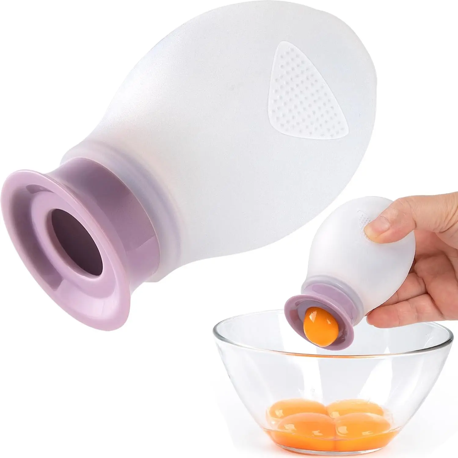 Egg Separator for Raw Eggs, Silicone Egg White Separator, Fun & Easy Cute Egg Separator for Baking and Cooking, Silicone Squeeze & Release, Food-Grade, Practical Kitchen Gadget, Dishwasher Safe
