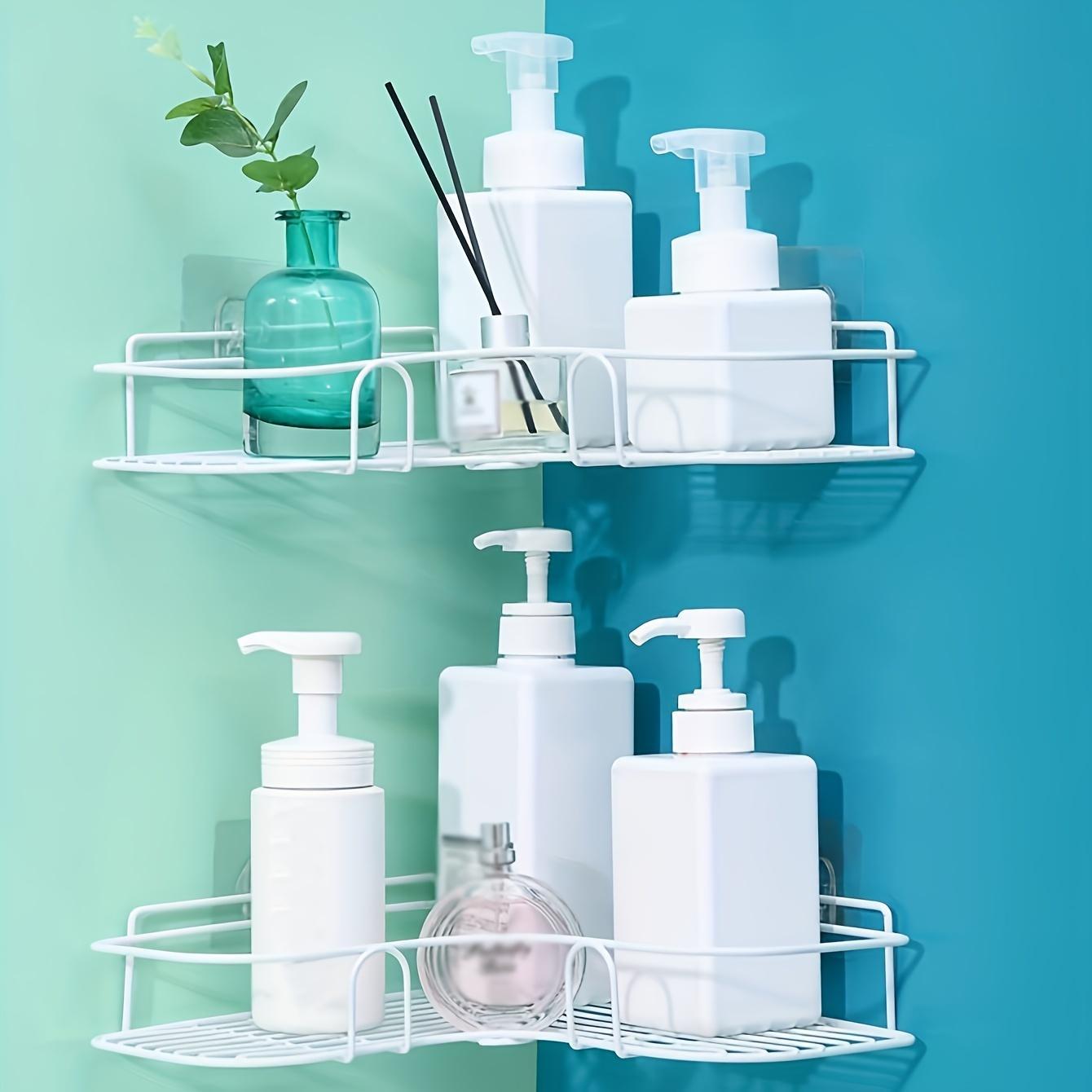 Corner Shelf Bathroom Storage Rack, No-Drill Metal Organizer, Space-Saving Rack for Bathrooms, Kitchens and Dorms, Wall-Mounted Toilet Cabinet