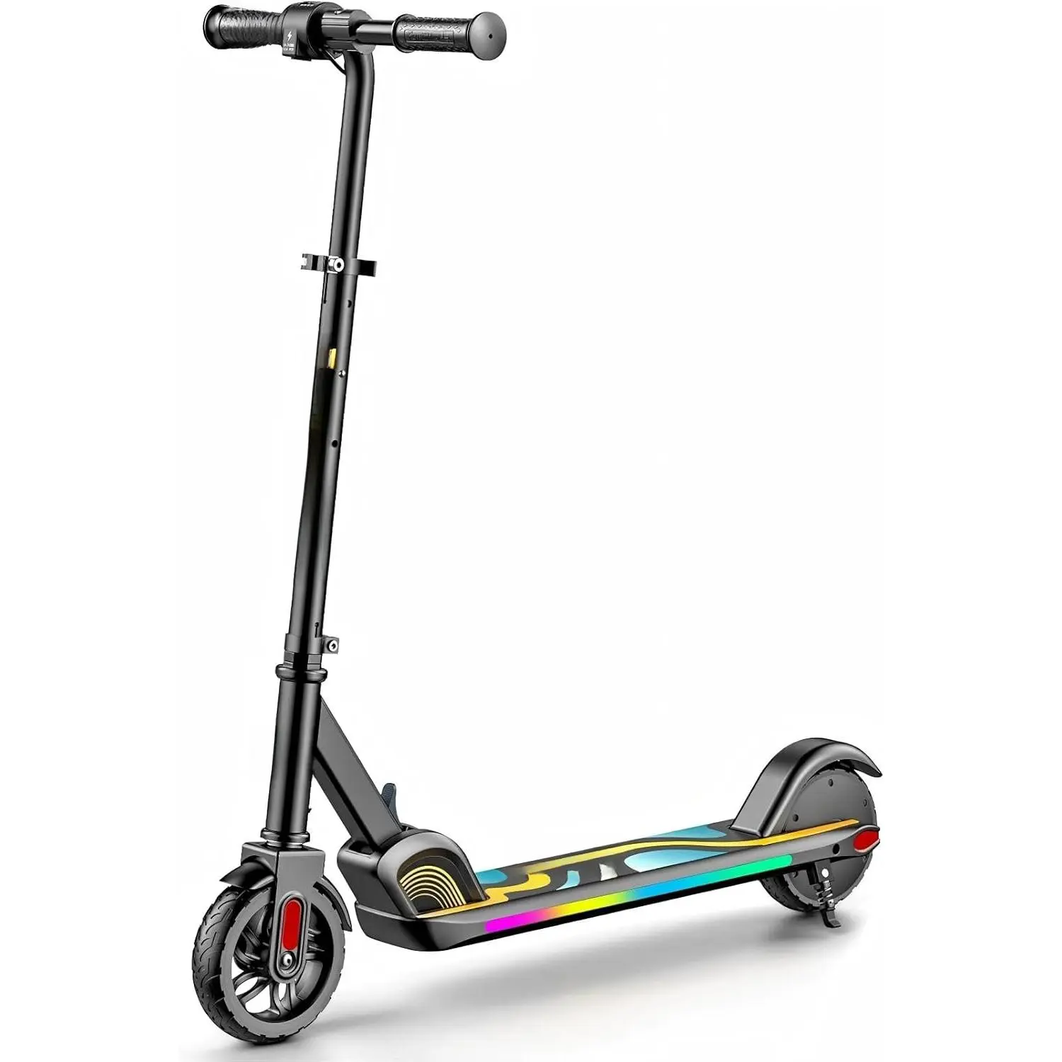 C9 Pro Kids Electric Scooter Ages 8-12, Colorful Rainbow Lights, E-Scooter for Kids 3.9-5.2 ft, 132 lbs, 5 Miles Range, Up to 40 min Ride Time, 5/8/10 MPH, 3 Adjustable Heights