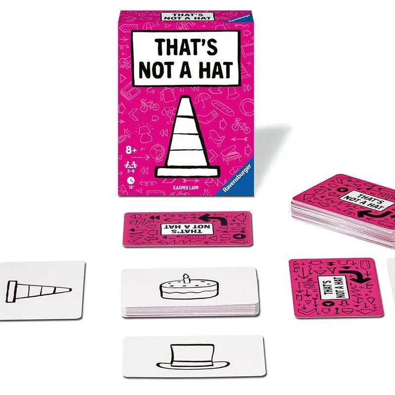 That's Not A Hat Board Game - Officially Licensed Artwork, Magnetic Closure, Memory Training & Observation, Fun Bluffing Activity for Adults, Game Cards, Double-Sided Laminated Art Paper, Box, Great Replay Value