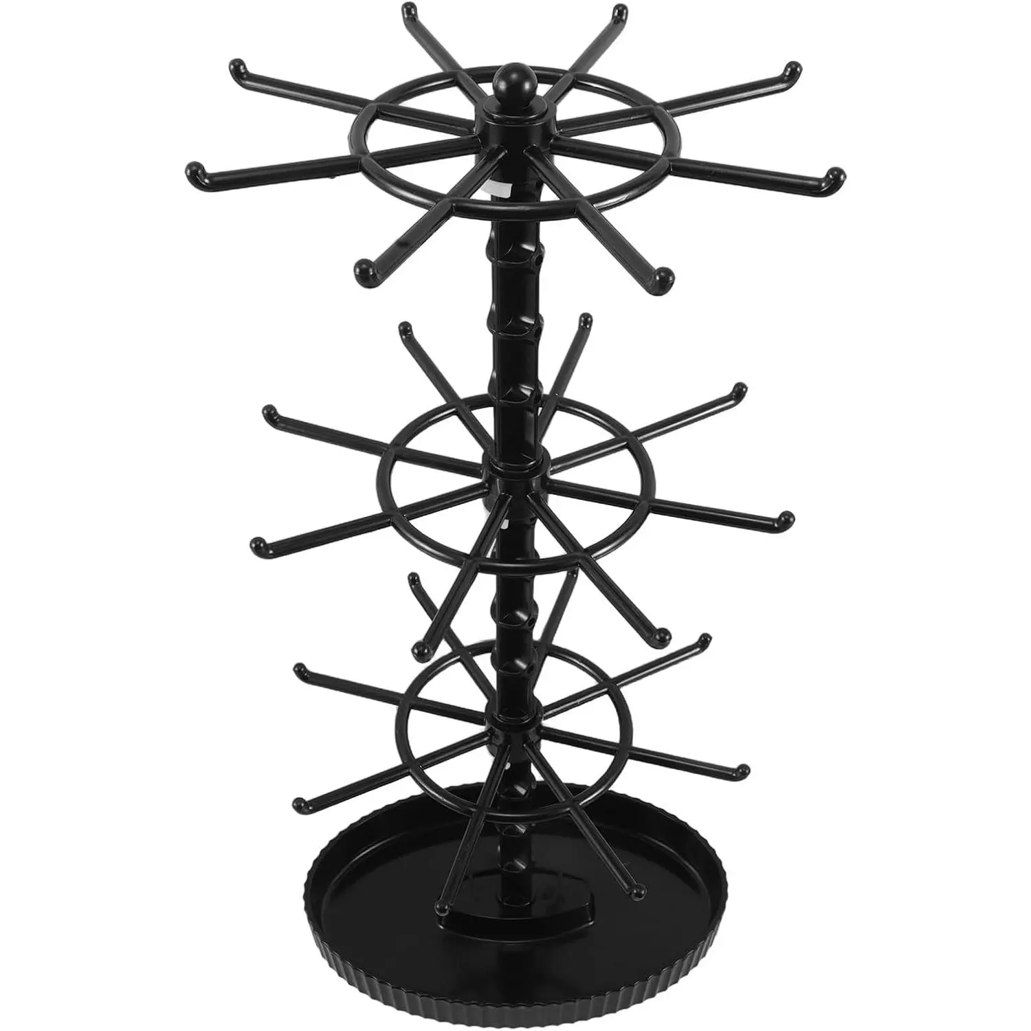 Rotating  Display Rack Necklace Holder Organizer with Hanger Slots for Bracelets Keychains and Pendants Tabletop  Stand for Bedroom Closet Storage